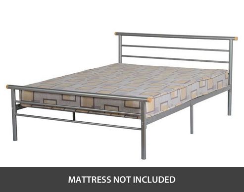 Image of Valufurniture Orion 4 6 Inch Double Bed In Silver
