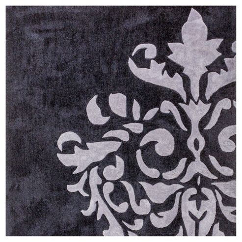 Image of Damask Acrylic Rug 120 X 170cm, Grey