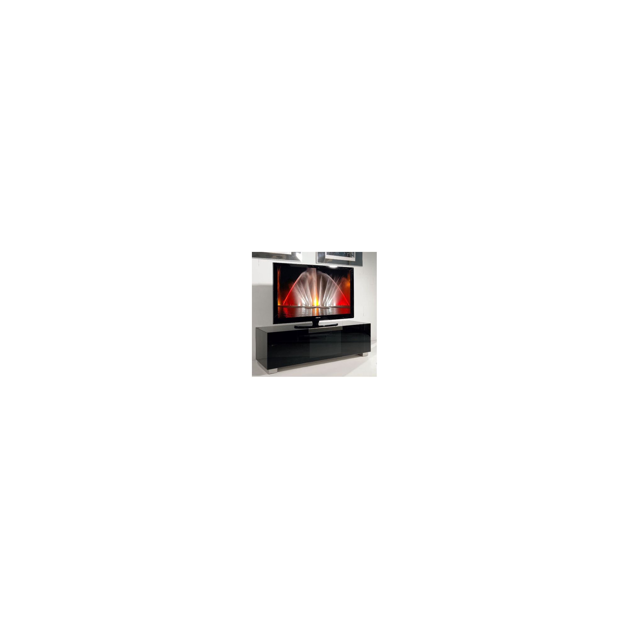 Triskom Stainless Steel / Glass TV Stand for LCD / Plasmas - Black Glass at Tescos Direct