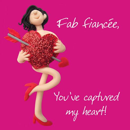 Image of Holy Mackerel Fab Fiancee, You've Captured My Heart Greetings Card
