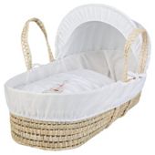 Clair de lune Tippy Tumble Palm Moses Basket, White