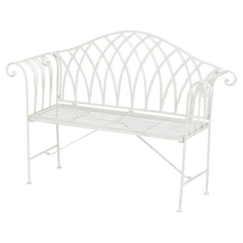 Image of Polyanna Ornate Garden Bench, White