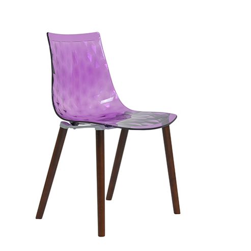 Image of Fizz Gel Dining Chair Dark Wood Leg Purple