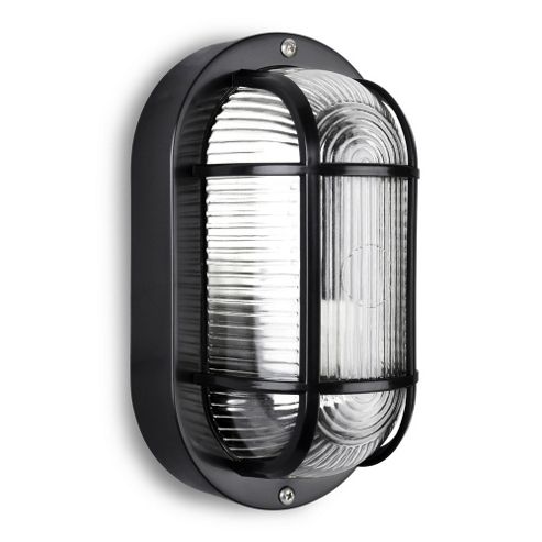 Image of Carnforth Ip44 Oval Led Bulkhead Light In Black