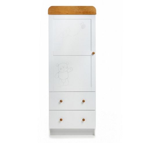 Image of Obaby B Is For Bear Single Wardrobe - White With Pine Trim