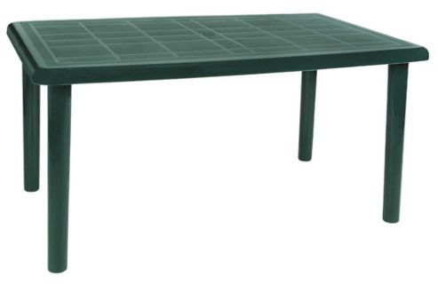 Image of Resol Olot Outdoor Rectangular Garden Table - Green Plastic - 140 X 90cm