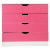 Jasper 4 Drw Chest White/Pink