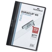 Durable Duraclip Folder PVC Clear Front 3mm Spine for 30 Sheets [Pack 25]