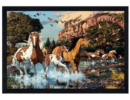Image of Hidden Images Black Wooden Framed Running Free Poster