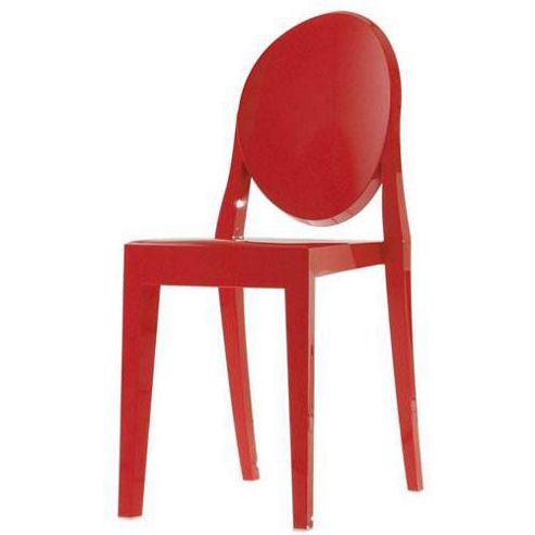 Image of Victoria Style Red Ghost Dining Side Chair