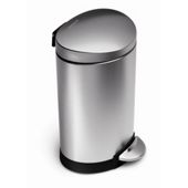 simplehuman 6 Litres Semi Round Pedal Bin - Brushed Stainless Steel