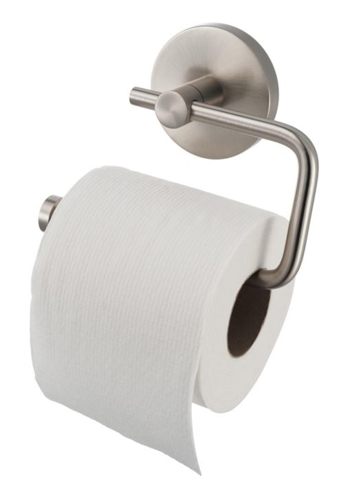 Image of Haceka Pro 2500 Toilet Roll Holder In Brushed Silver