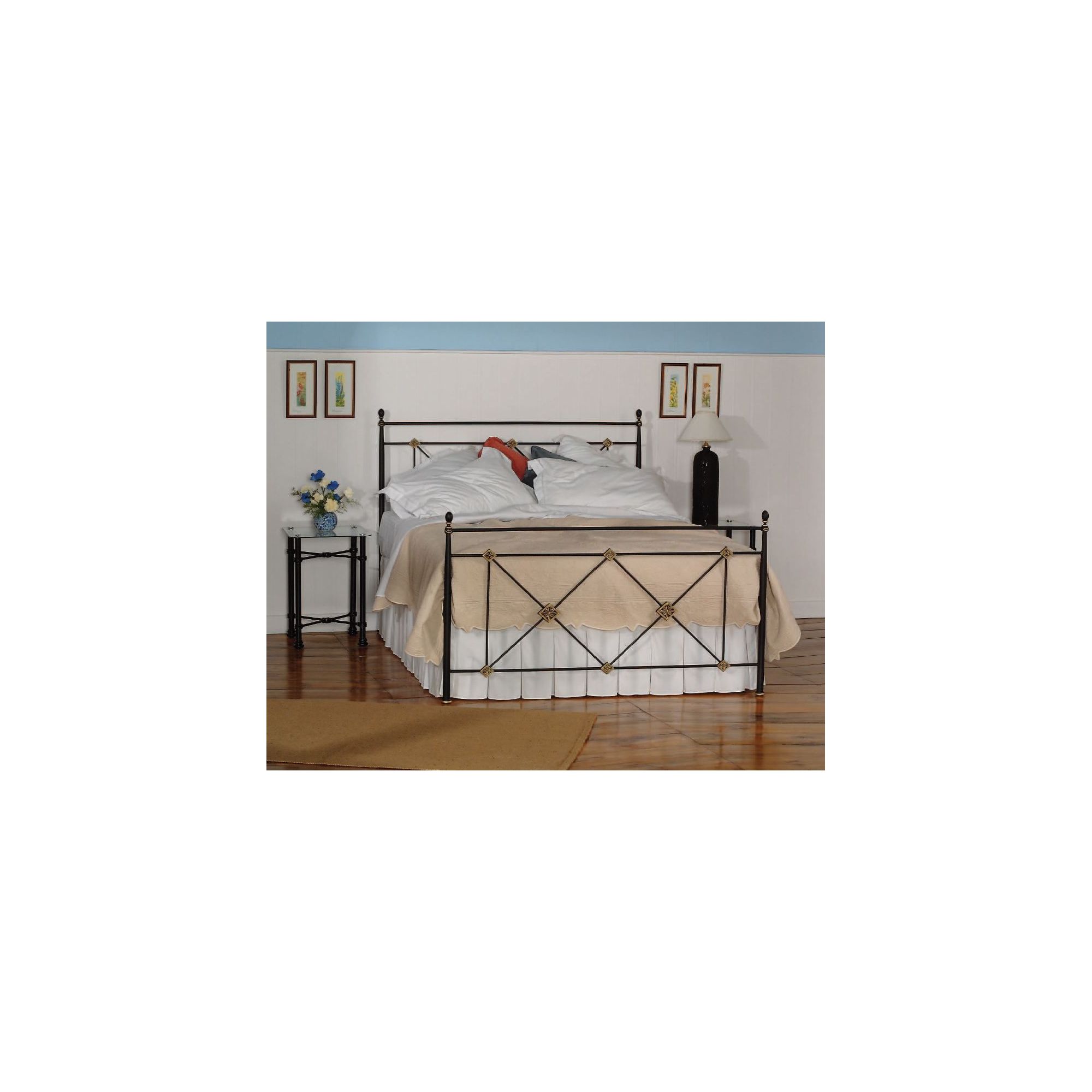 OBC Maine Bed Frame - Double - Glossy Ivory at Tescos Direct