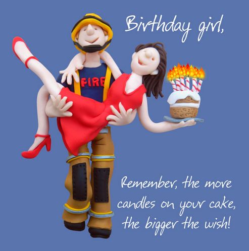 Image of Holy Mackerel Greeting Card - Birthday Fireman Birthday, Anniversary Card