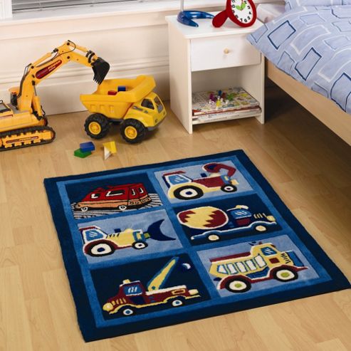 Image of Rugs With Flair Kiddy Play Trucks Boy Kids Rug - 80cm X 100cm