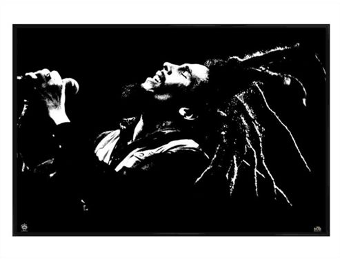 Image of Gloss Black Framed Bob Marley King Of Dreads Poster