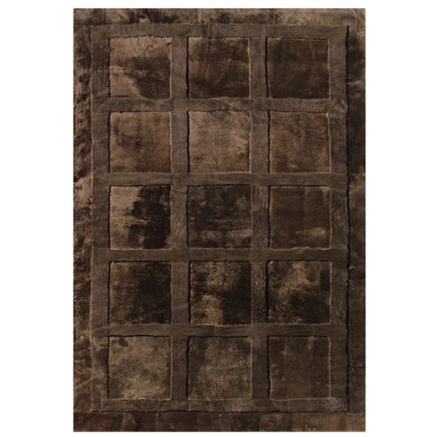 Image of Bowron Sheepskin Shortwool Design Squares Rug - 350cm H X 250cm W X 1cm D