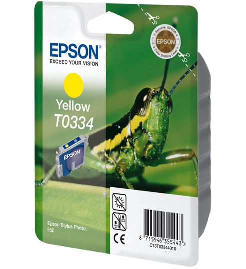 Image of Epson T0334 Yellow Ink Cartridge For Stylus Photo 950 Printer