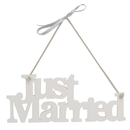 Image of Just Married Wedding Keepsake Hanger