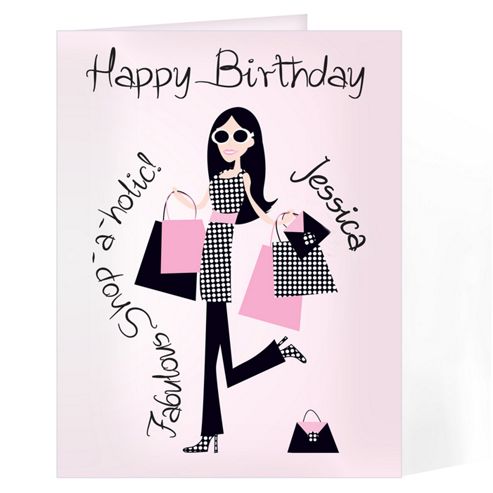 Image of Personalised Fabulous Shopaholic Card