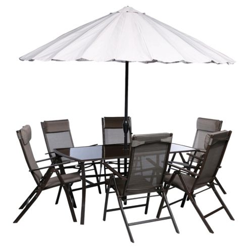 Image of Roma 8-piece Steel & Polyester Outdoor Dining Set