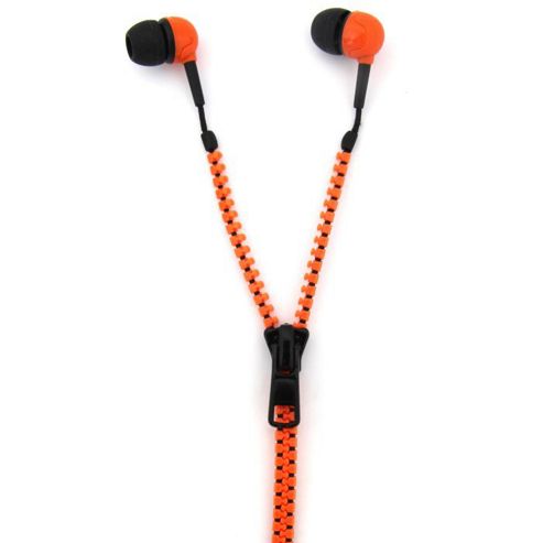 Image of Zip Earphones - Orange/black - Thumbs Up