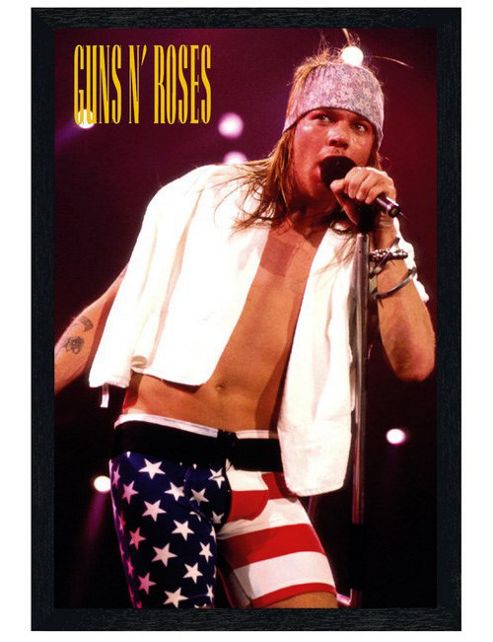 Image of Guns N' Roses Guns N Roses Black Wooden Framed Axl Rose Gnr Poster