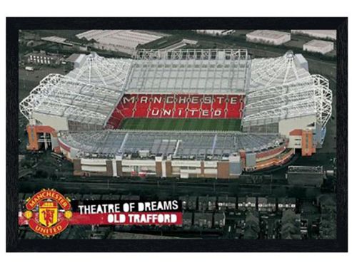 Image of Manchester United Football Club Black Wooden Framed Old Trafford Mufc Poster