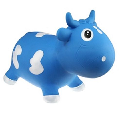 Image of Bella Inflatable Cow Space Hopper - Blue & White