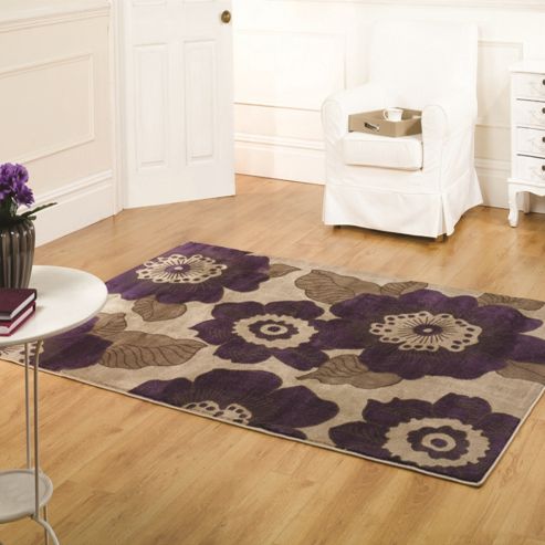 Image of Sincerity Modern Blossom Purple 120x170 Cm Rug
