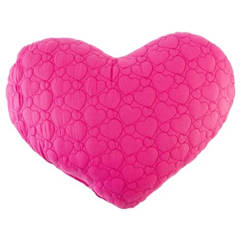 Image of Tesco Kids Heart Shaped Cushion Pink
