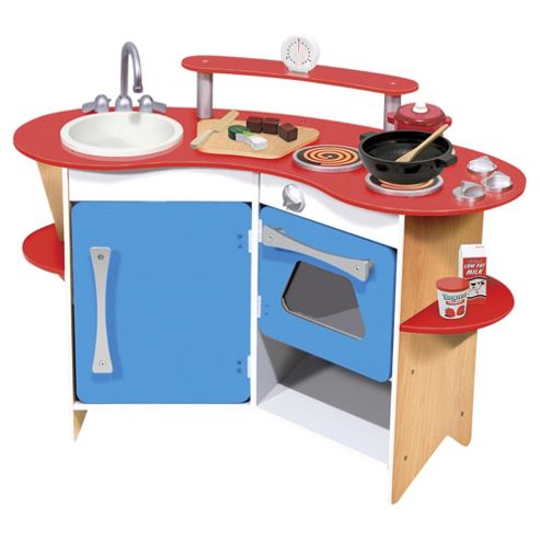 Image of Melissa And Doug 13950 The Cook's Wooden Corner Play Kitchen