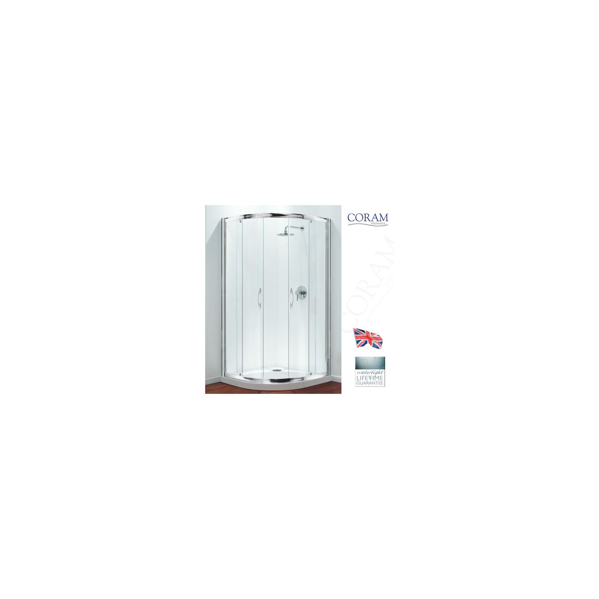 Coram Premier Quadrant Shower Enclosure, 900mm x 900mm, Low Profile Tray, 6mm Glass at Tesco Direct