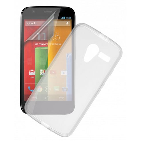 Image of Motorola G Frosted Clear Tpu Case And Screen Protector