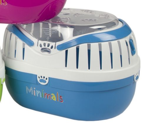 Image of Pet Brands Minimals Animal Carrier - Blue - Extra Small (18cm H X 25cm W X 19cm D)