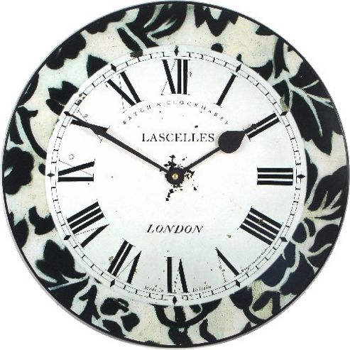 Image of Roger Lascelles Clocks Modern Damask Wall Clock