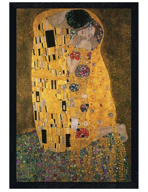Image of Gustav Klimt Black Wooden Framed The Kiss Poster