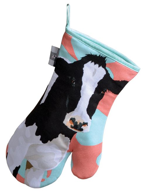Image of Leslie Gerry Friesian Cow Design Single Oven Gauntlet