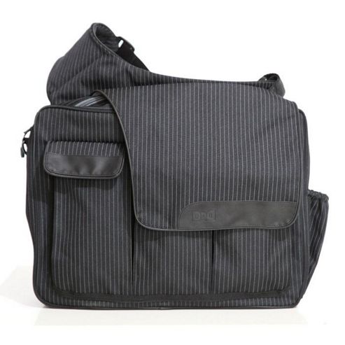 Image of Diaper Dude Flap Messenger Ii Changing Bag Black Pinstripe
