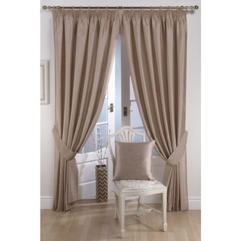 Image of Kliving Ravello Faux Silk Lined Curtain 90x90 Inches Mink