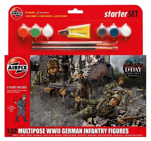 Image of Airfix Multipose Wwii German Infantry Figures (1:32)