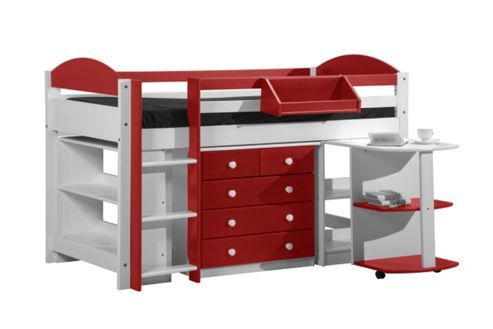 Image of Maximus Mid Sleeper Set 1 White With Red Details