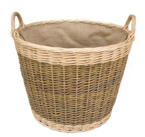 Image of Wicker Valley Unpeeled Log Basket With Lining