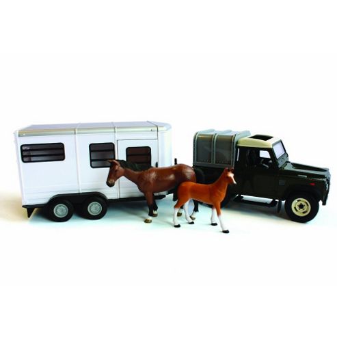 Image of Britains Big Farm 1:16 Land Rover And Horse Trailer Set