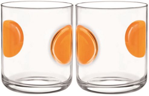 Image of Bormioli Rocco Giove Water Tumbler Glasses - Set Of 2 - Orange - 310ml