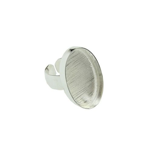 Image of Bezel Handmade Ring Oval Silver Plated