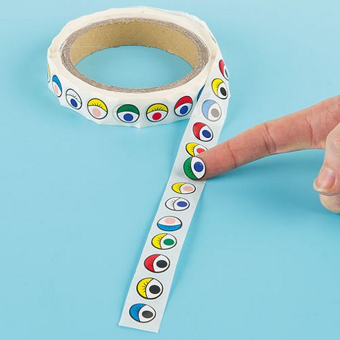 Image of Kids Crafts Coloured Eye Stickers (roll Of 1000)