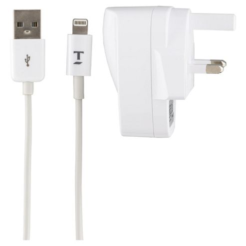 Image of Tesco Home Charger With Lightning To Usb Cable