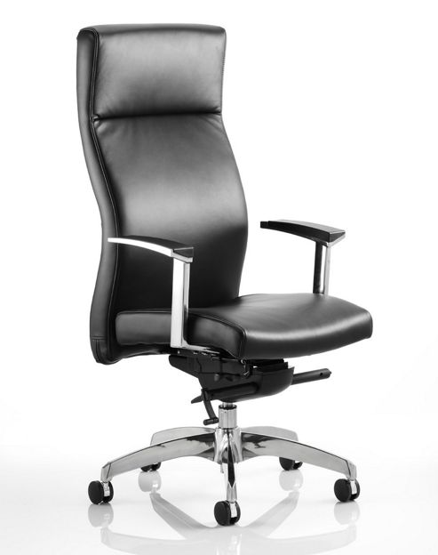 Image of Maestro Solium High-back Leather Executive Chair - Black