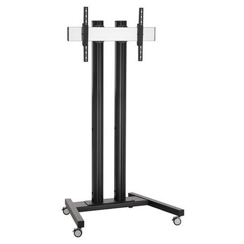 Image of Vogels 18m Black Trolley Stand With Castors For Up To 102 Inch Tvs